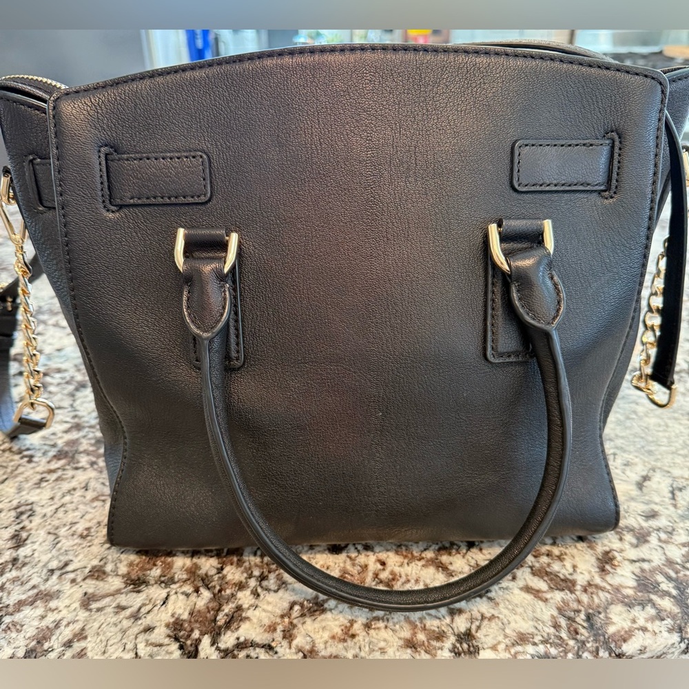 Michael Kors Lock Black and Gold Satchel with Luxurious Leather - Picture 13 of 16